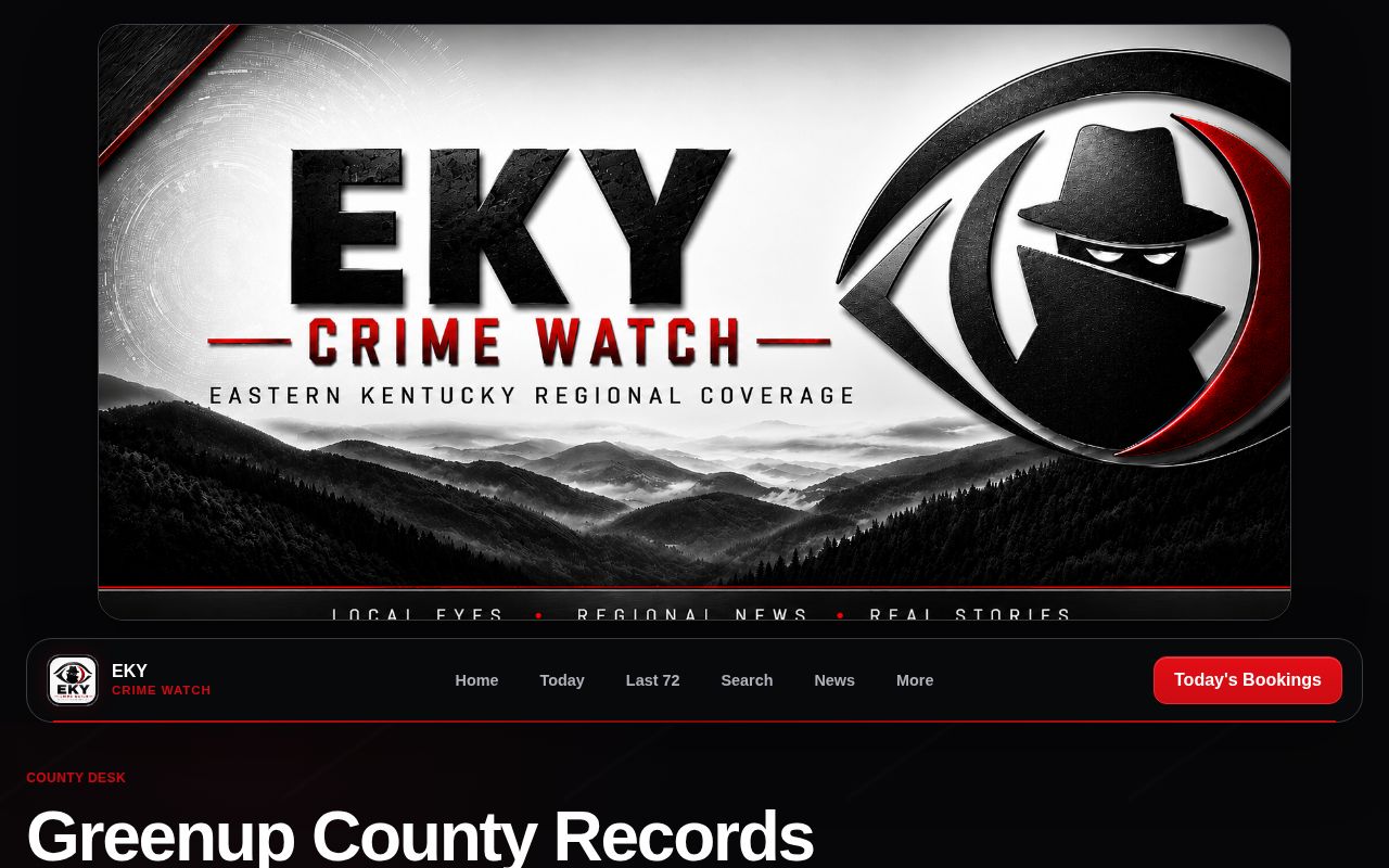 Unofficial Greenup County regional arrest index interface